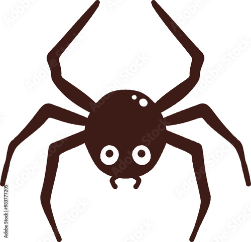 Cute cartoon spider graphic on transparent background