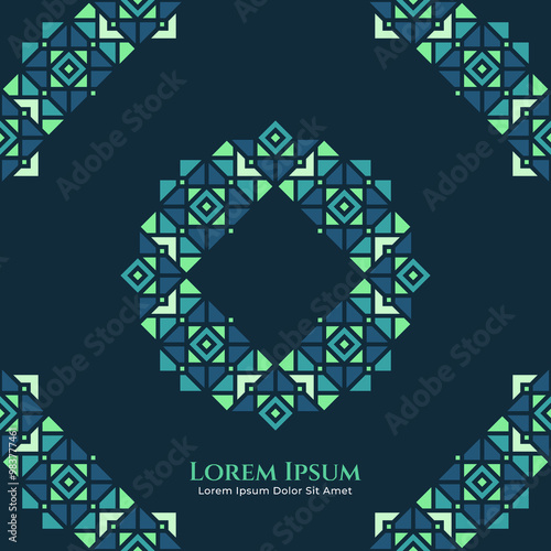 Oriental Turquoise Ornament for Islamic Theme on Dark Theme