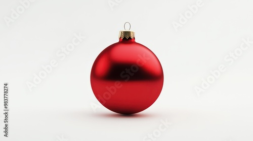 Red Christmas ball isolated on white background