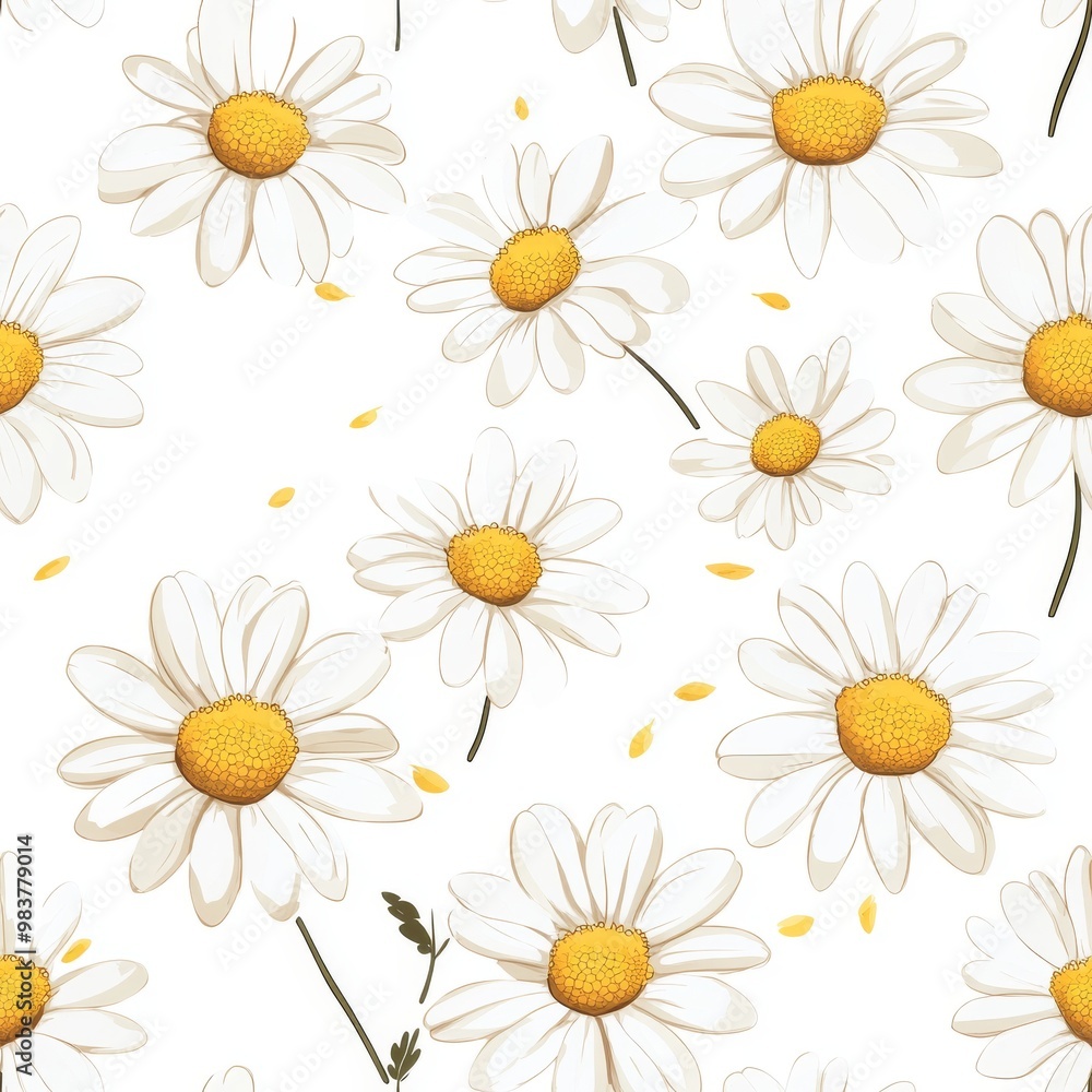 Obraz premium 240807 64. daisy pattern banner wallpaper, simple background