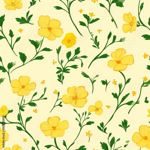 240807 95. buttercup pattern banner wallpaper, simple background