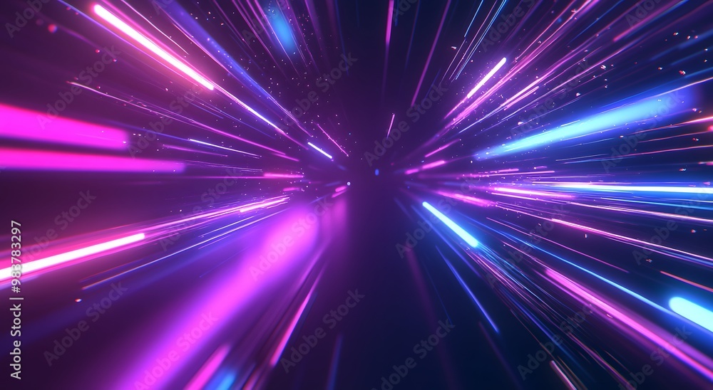 Neon light rays speeding across a motion background Neon light rays speeding across a motion background