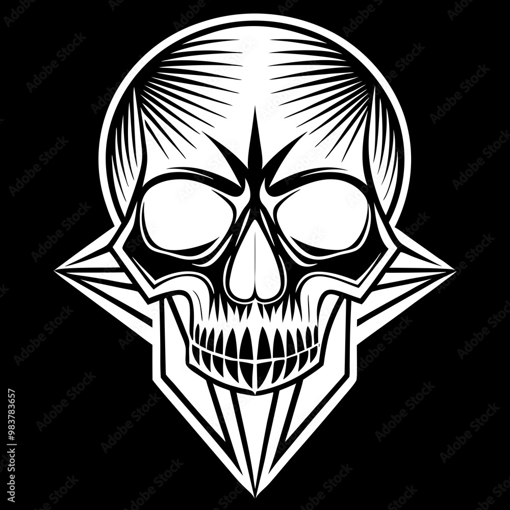 Simple Minimalist Skull Icon, Monochrome, Vector Illustration Simple Minimalist Skull Icon, Monochrome, Vector Illustration
