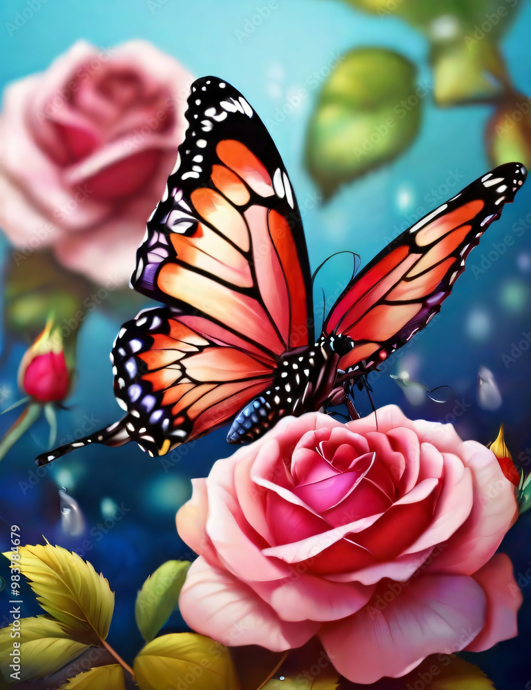 butterfly on rose butterfly on rose