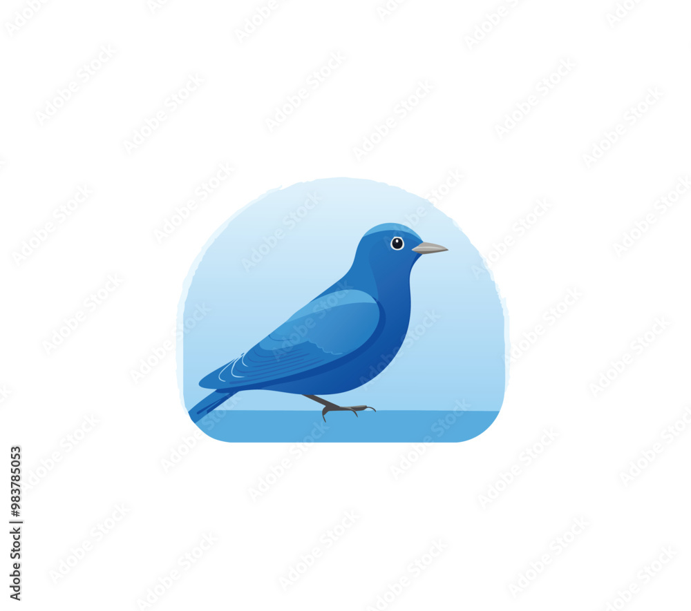 Obraz premium blue bird on white background