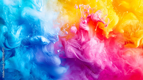 piece of digital art coming to life on paper as CMYK ink is applied