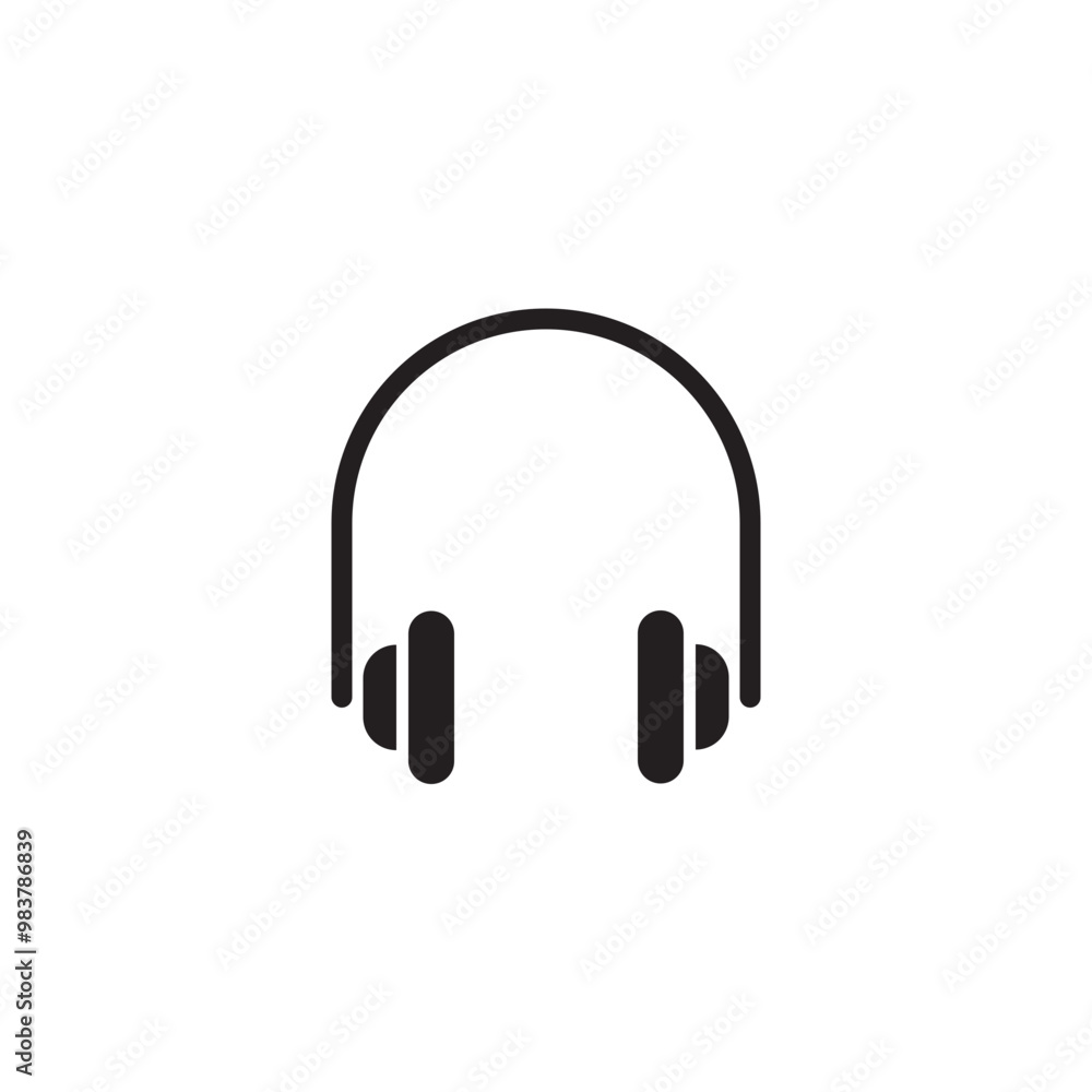 Headphone icon logo design template isolated illustration Headphone icon logo design template isolated illustration