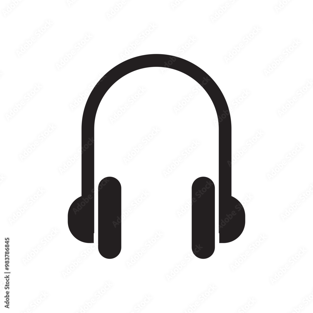 Headphone icon logo design template isolated illustration Headphone icon logo design template isolated illustration