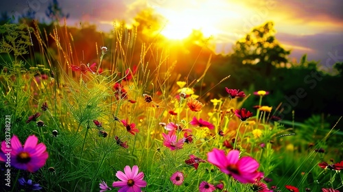 Beautiful_Garden_Sunset_Flowers_beautiful_scener