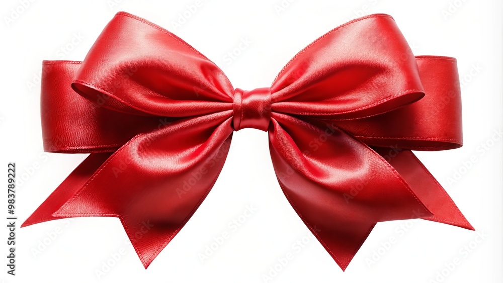 Large, lush red ribbon with flowing tails creates a stunning focal point against a clean white backdrop, ideal Large, lush red ribbon with flowing tails creates a stunning focal point against a clean white backdrop, ideal