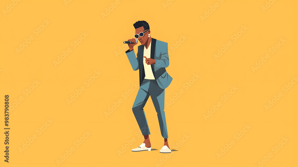 Singer games Illustration Flat Vector Singer games Illustration Flat Vector