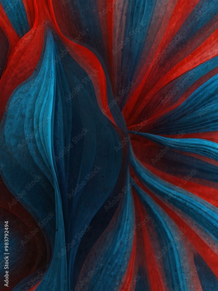Abstract blue and red ink blending in dynamic patterns. Abstract blue and red ink blending in dynamic patterns.