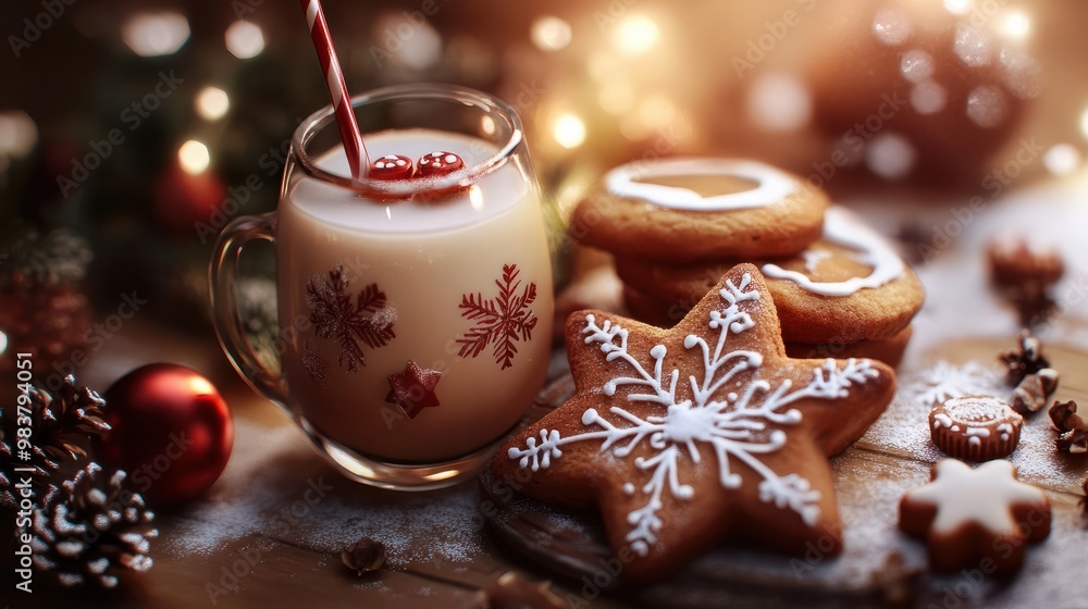 Weihnachten kekse und ein Glasmilch Weihnachten kekse und ein Glasmilch