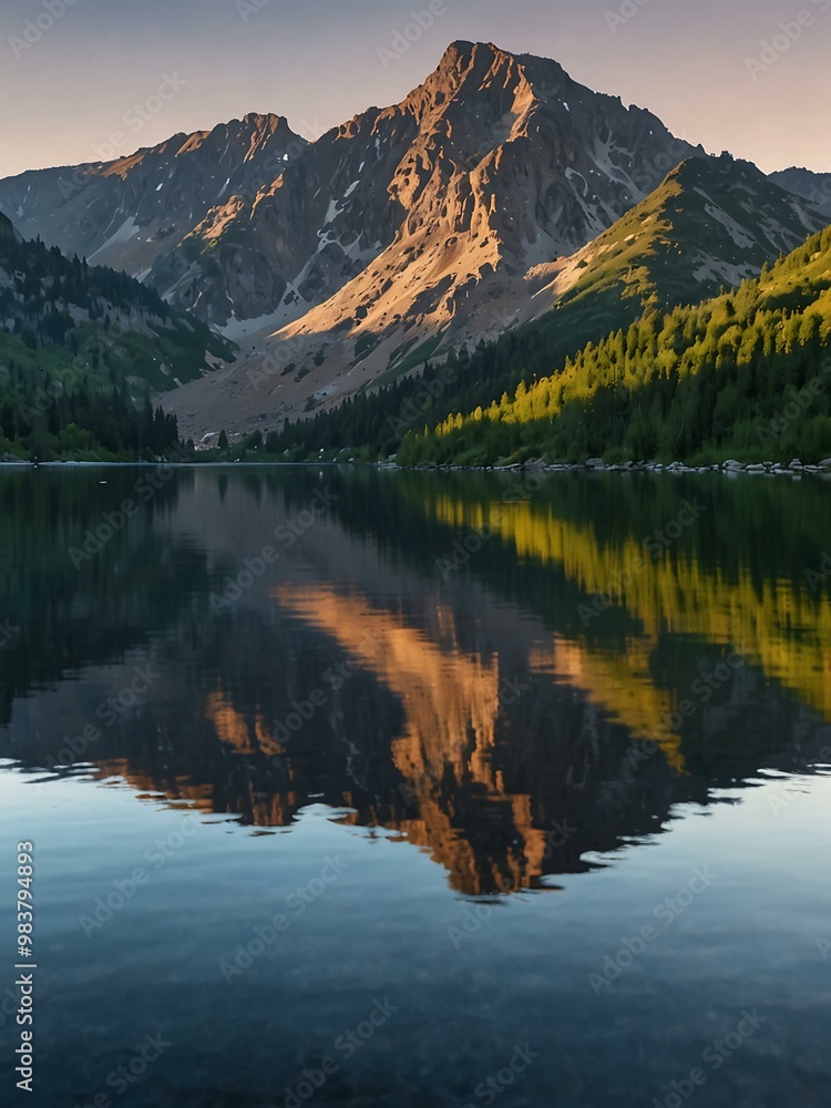 Abstract reflection of mountains on still water. Abstract reflection of mountains on still water.