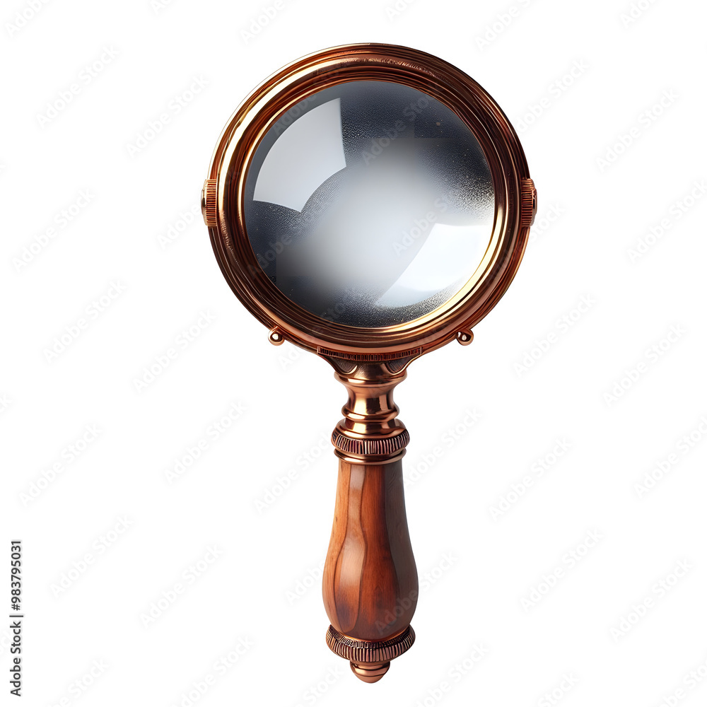 realistic magnifier glass with wooden handle front view isolated on transparent background realistic magnifier glass with wooden handle front view isolated on transparent background
