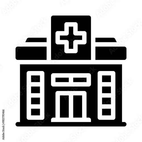 hospital glyph icon
