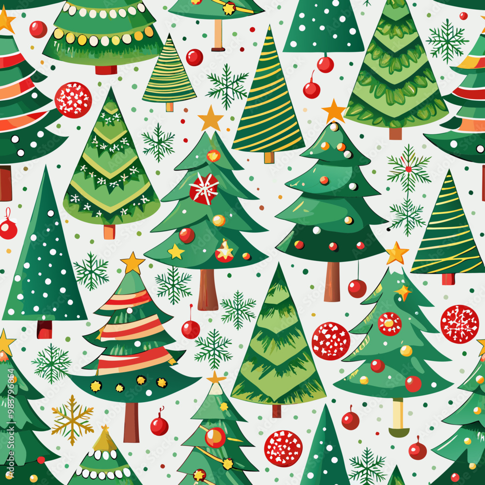 Seamless pattern with Christmas trees on a white background Seamless pattern with Christmas trees on a white background