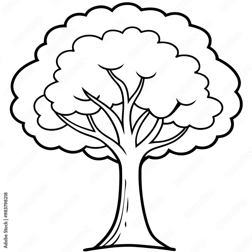 A simple Stylized black Tree Icon on Transparent Background, Vector A simple Stylized black Tree Icon on Transparent Background, Vector