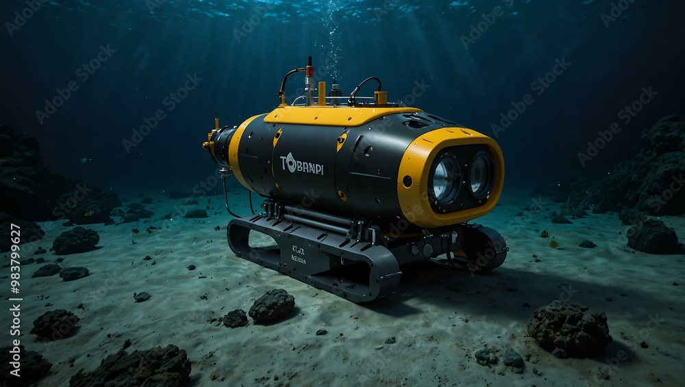 Autonomous underwater ROV designed for deep-sea exploration. Autonomous underwater ROV designed for deep-sea exploration.
