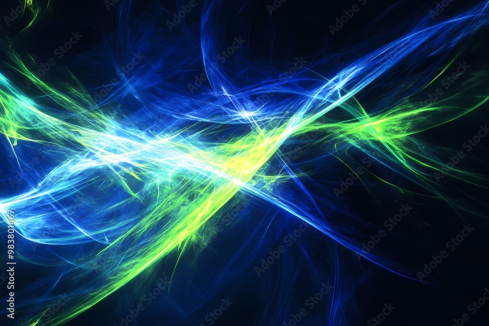 Fototapeta premium Abstract Colorful Light Waves on Dark Background