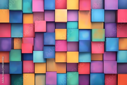 Colorful Abstract Background of Square Shapes