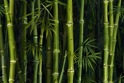 Bamboo leaf background Generative AI