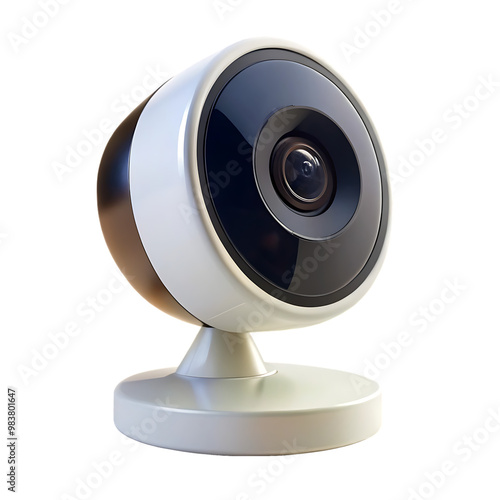 Wireless security camera isolated on transparent background photo