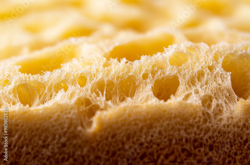 A close-up of the texture and structure of fresh bread