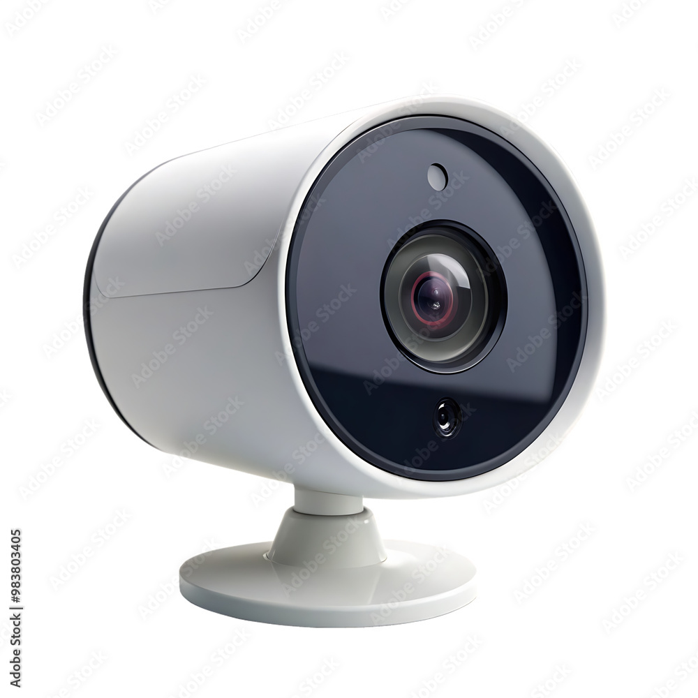 A modern wireless security camera on transparent background A modern wireless security camera on transparent background