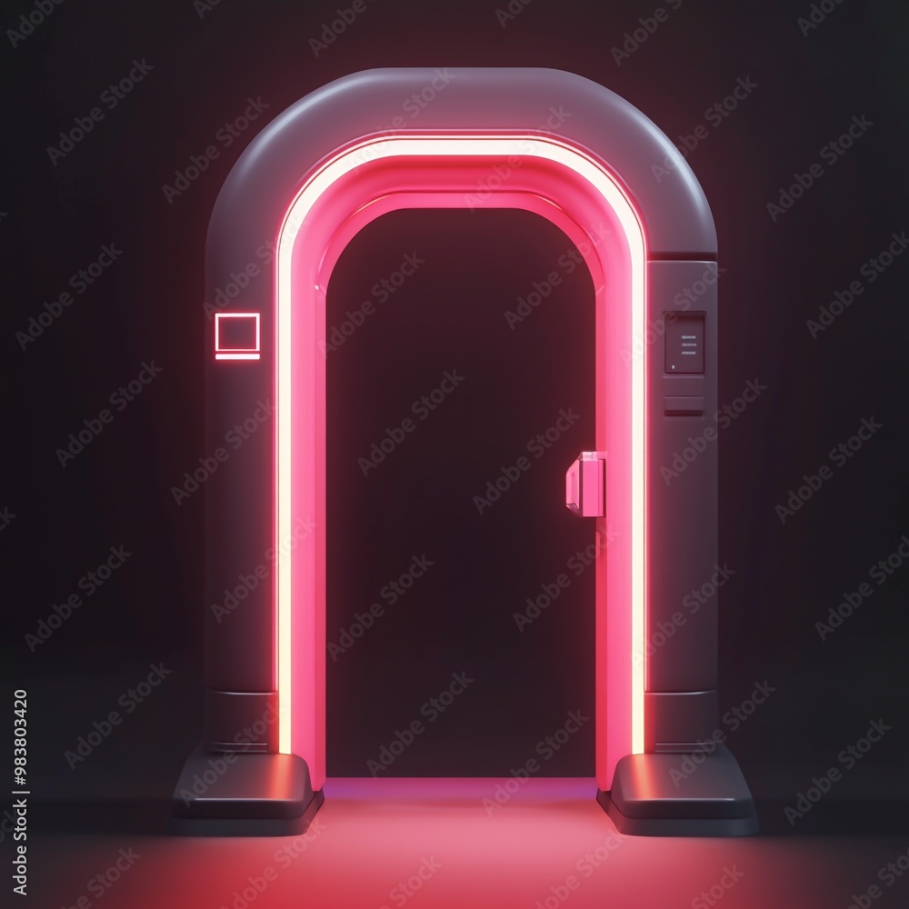 3D Gate Icon: Entry Point for Arriving Passengers Illustration Logo 3D Gate Icon: Entry Point for Arriving Passengers Illustration Logo