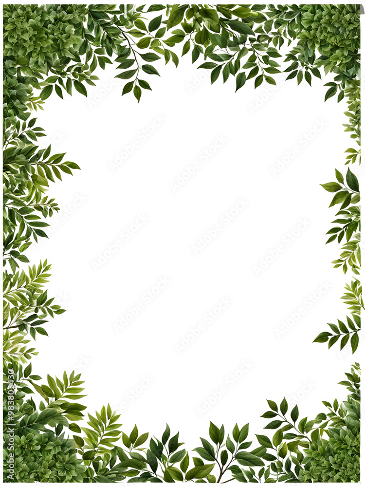 Green leaf border frame PNG transparent background Green leaf border frame PNG transparent background
