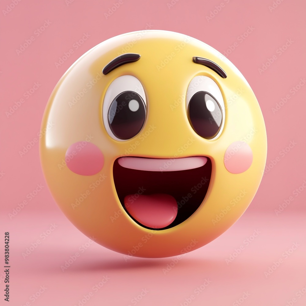 3D Emoji Icon: Blushing Face for Shy Reactions Illustration Logo 3D Emoji Icon: Blushing Face for Shy Reactions Illustration Logo