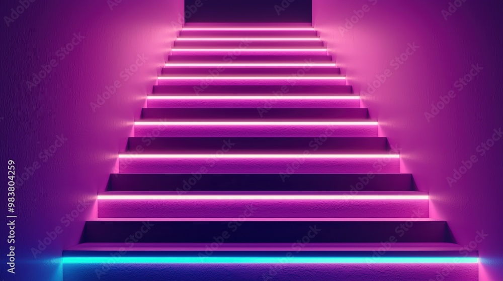 Neon Steps Leading to an Unknown Destination Neon Steps Leading to an Unknown Destination