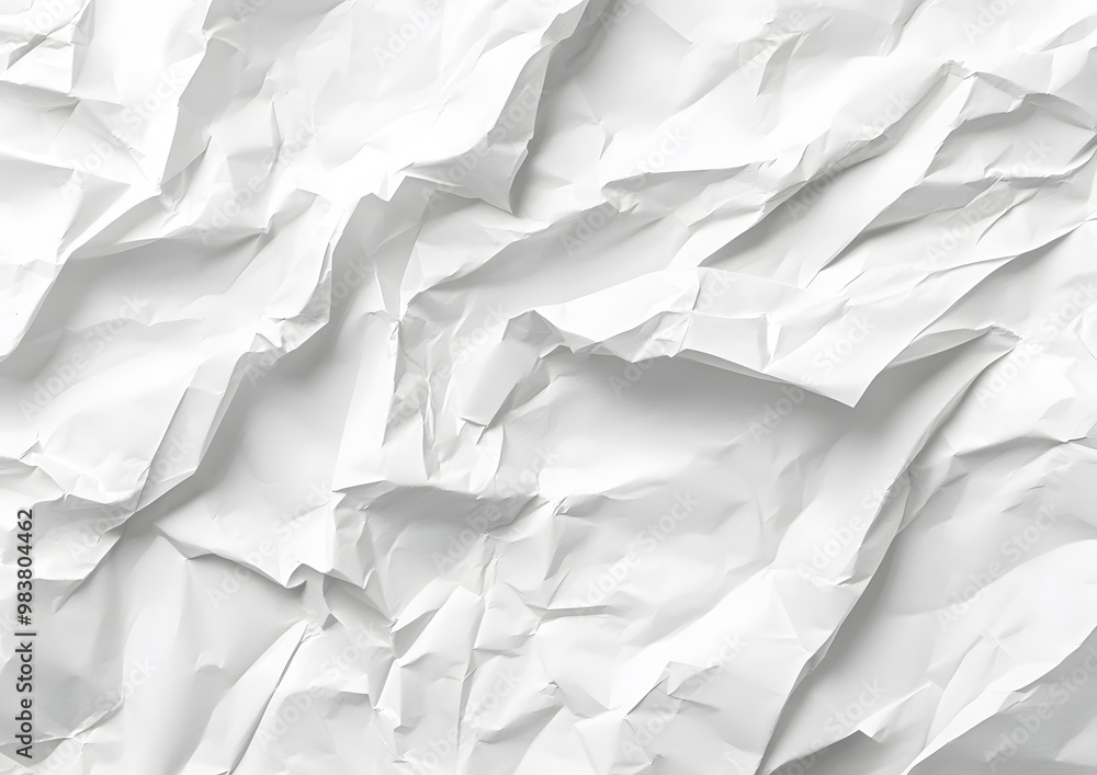 White paper texture with crumpled edges flat lay White paper texture with crumpled edges flat lay