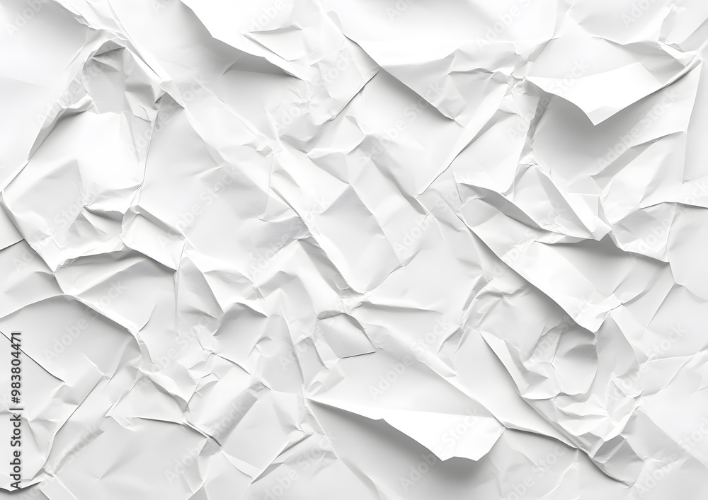 Obraz premium White paper texture with crumpled edges flat lay