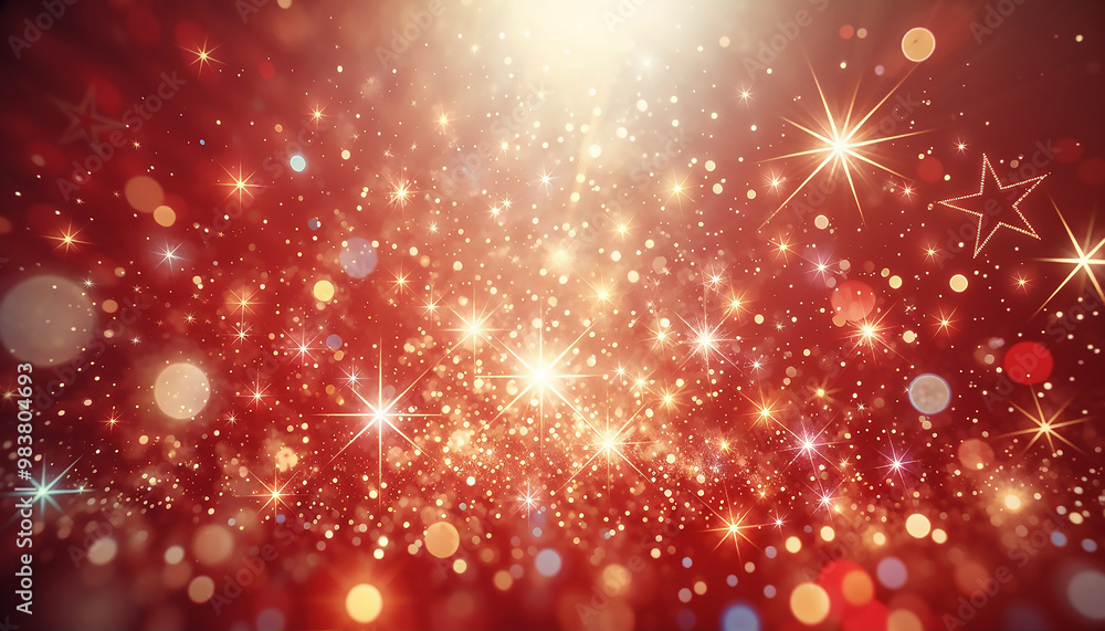 Radiant Festive Sparkle: Dazzling Red and Golden Lights Radiant Festive Sparkle: Dazzling Red and Golden Lights