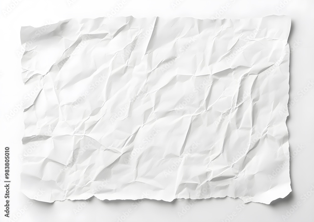 Obraz premium White paper texture with crumpled edges flat lay