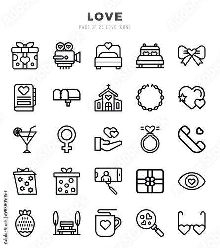 Love icon pack for your website. mobile. presentation. and logo design.