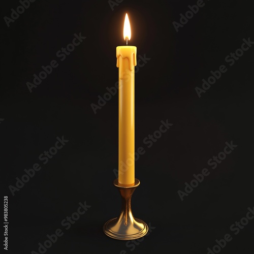 3D Icon: Holder for Candles, Elegant Design Illustration Logo