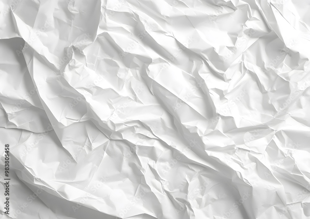 Obraz premium White paper texture with crumpled edges flat lay