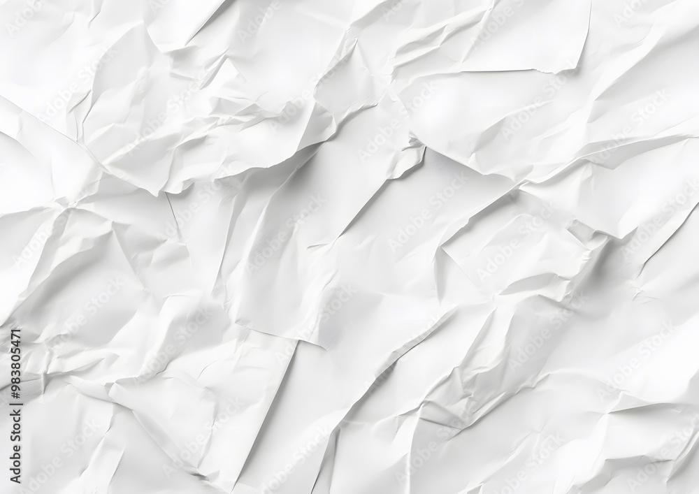White paper texture with crumpled edges flat lay White paper texture with crumpled edges flat lay