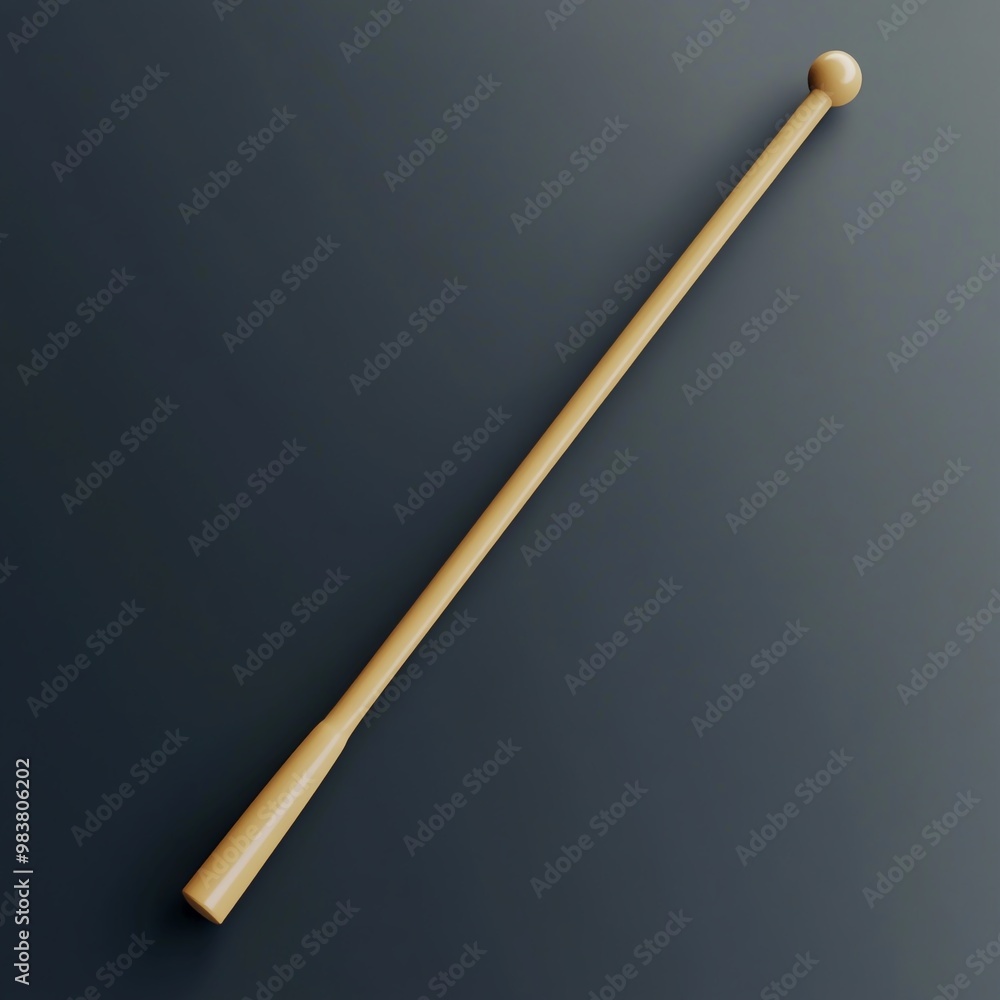 3D Baton Icon: Tool for Directing an Orchestra Illustration Logo