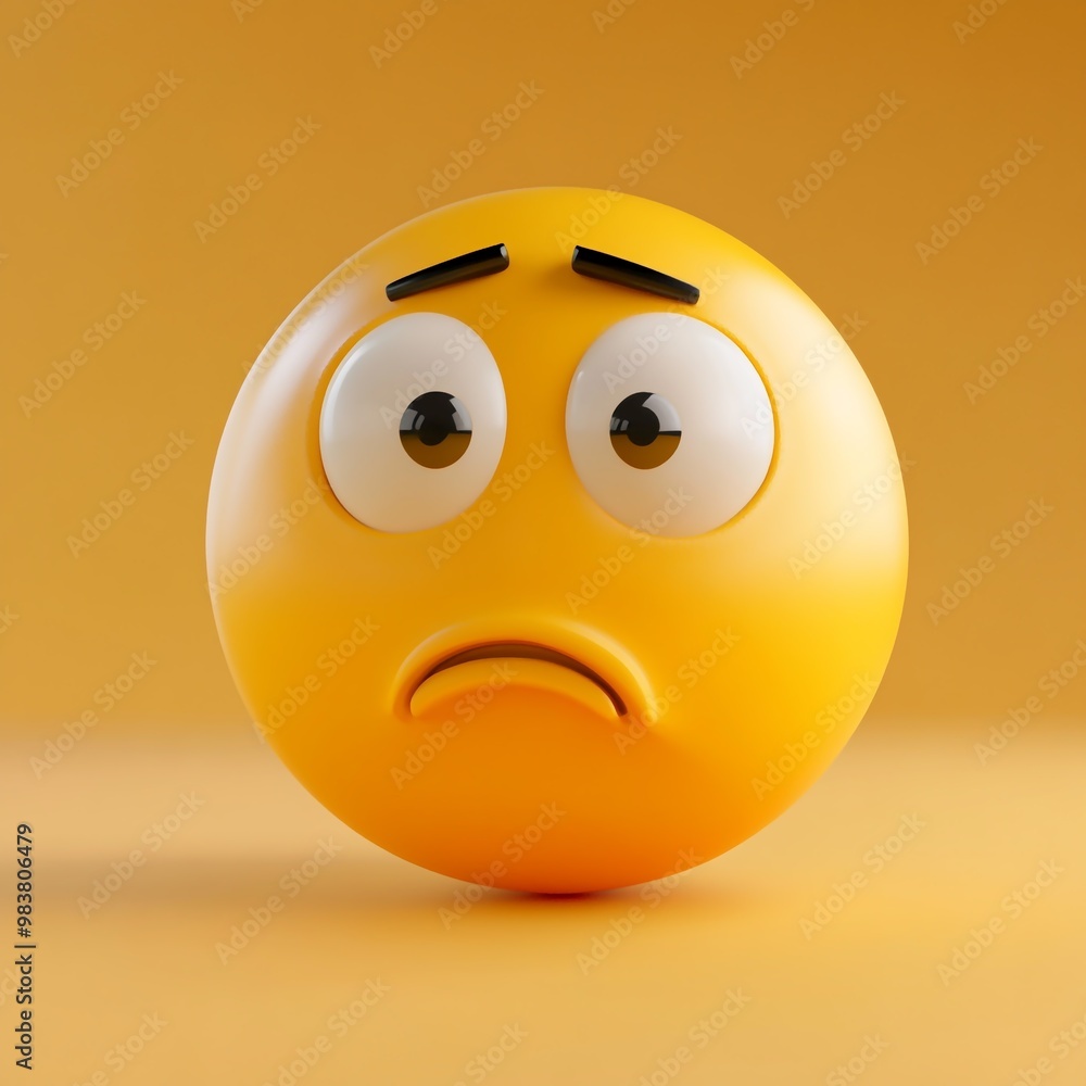 3D Emoji Icon: Face with a Confused Expression Illustration Logo 3D Emoji Icon: Face with a Confused Expression Illustration Logo