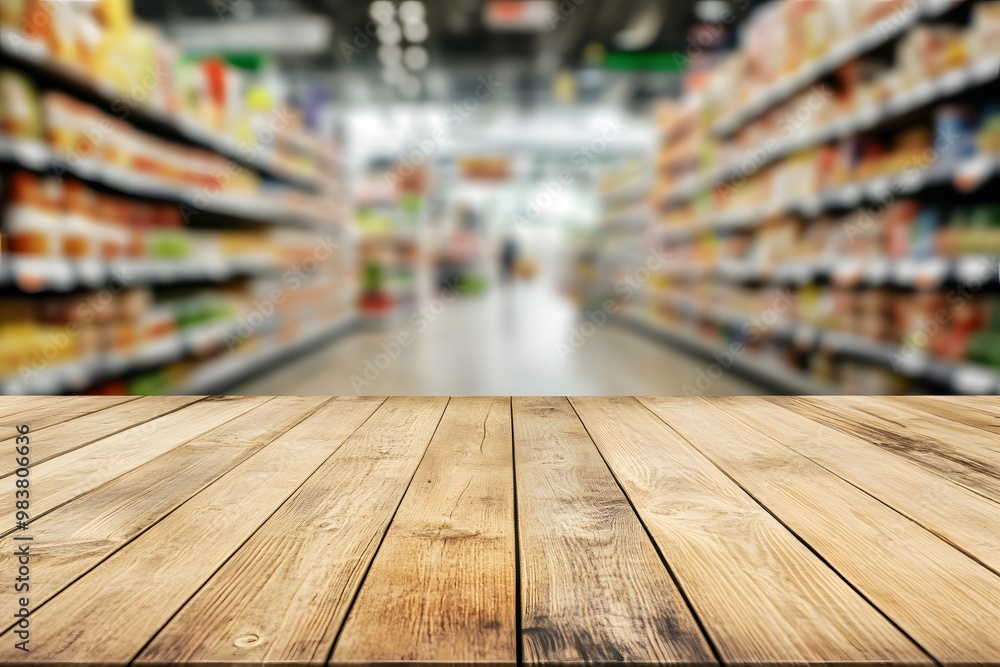 Wooden tabletop with a blurred background Wooden tabletop with a blurred background