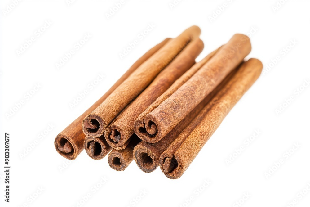 A close-up, high-resolution image of several cinnamon sticks A close-up, high-resolution image of several cinnamon sticks