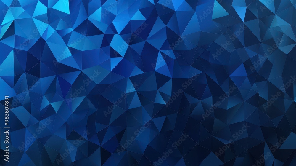 Obraz premium A modern geometric design featuring dark blue ocean gradients, creating a sleek triangular abstract background.