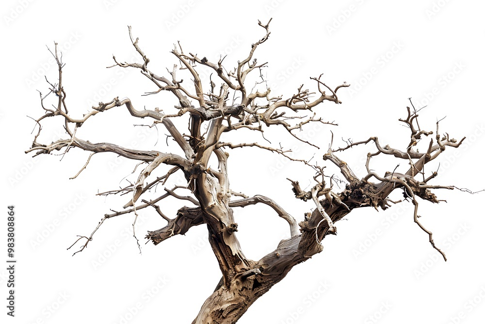 Dead tree isolated on white background. 3D rendering. Illustration. Dead tree isolated on white background. 3D rendering. Illustration.