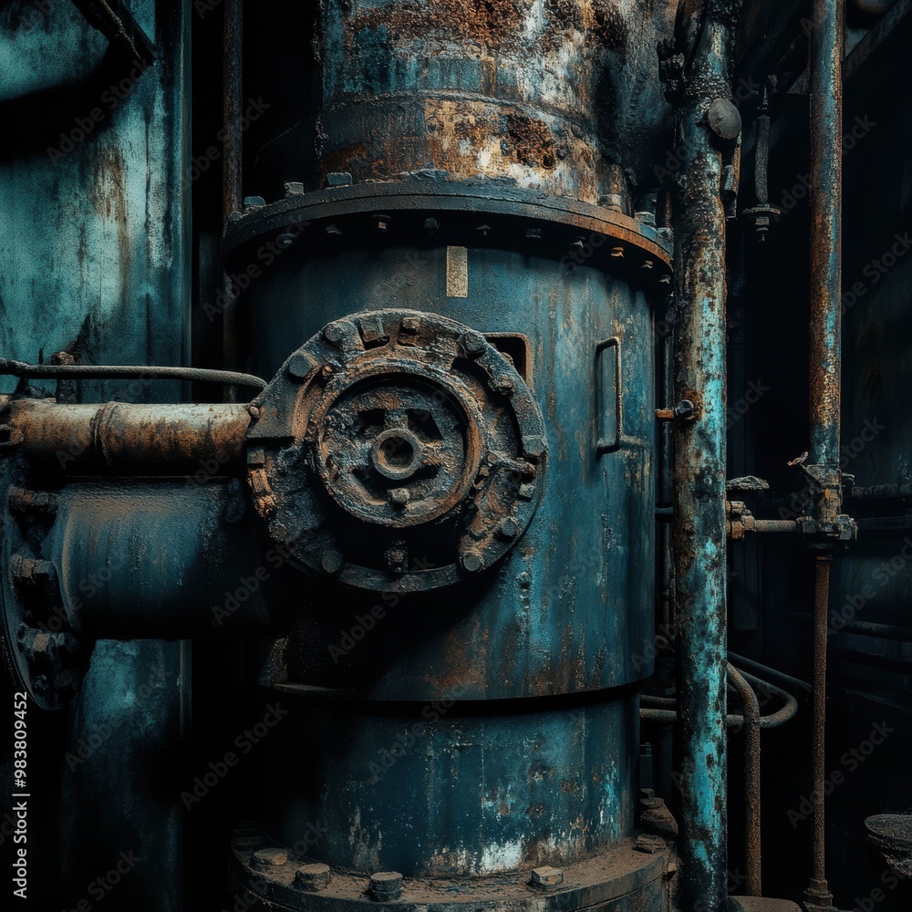 Rusty Industrial Machinery in Abandoned Setting Rusty Industrial Machinery in Abandoned Setting
