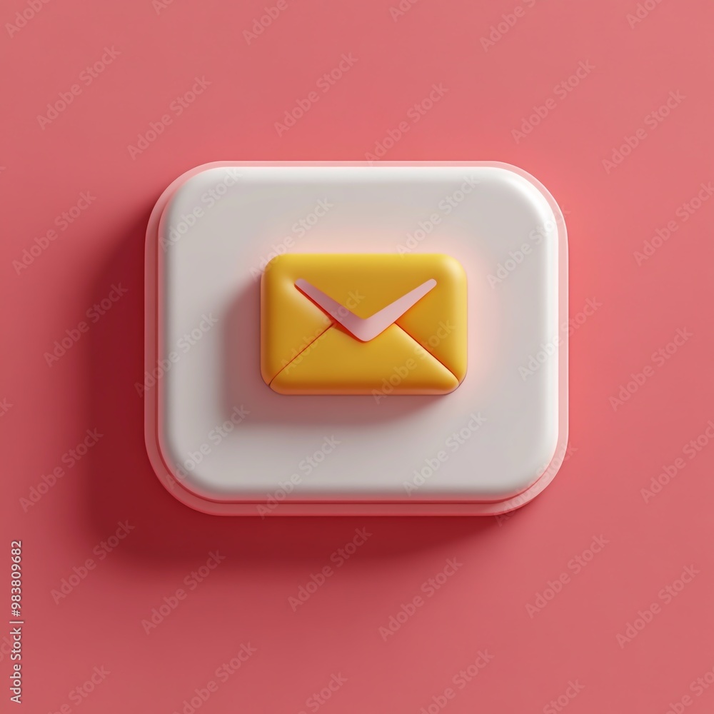 3D Message Icon: Private Communication Tool Illustration Logo