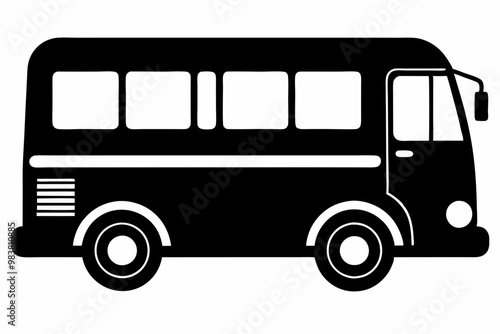 Tour bus silhouette, Tour Bus icon vector illustration, Bus black silhouette vector 